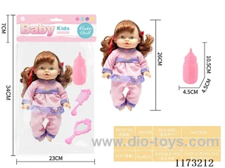26CM doll with 4-tone IC accessories: bottle + pacifier + mirror + comb (3*AG13 included)