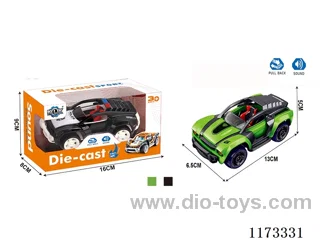 pull back alloy car with sound（3*AG3 included）