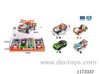 pull back alloy car with sound（3*AG3 included）8PCS