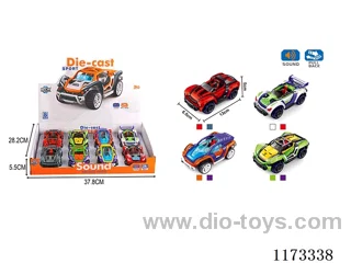 pull back alloy car with sound（3*AG3 included）8PCS