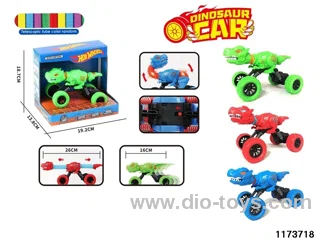 Lighted Retractable Inertia Dinosaur Car