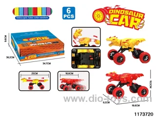Lighted Retractable Inertia Dinosaur Car