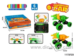 Lighted Retractable Inertia Dinosaur Car