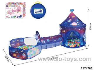 3-in-1 Space Yurt + Round Channel + Ball Pool + 60 Balls