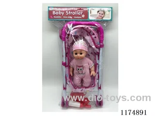 14” Live Eye Doll w/6 Voices IC w/All Iron Cart, w/Accessories, included 3pcs AG13