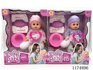 14” Wiggle Eye Doll with 6 Sonic Drinking and Peeing Functions, included 3pcs AG13