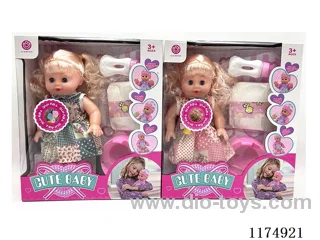 14” Live Eye Doll, Drinking and Peeing Function, with 6 Voices IC, Accessories, included 3*AG13 Batteries