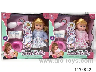 14” Live Eye Doll, Drinking and Peeing Function, with 6 Voices IC, Accessories, included 3*AG13 Battery