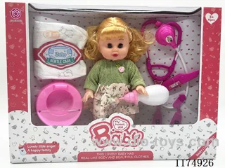 14” Live Eye Doll, Drinking and Peeing Function, with 6 Voices IC, Accessories, included 3*AG13 Batteries