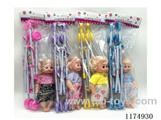 12 inch stroller doll with 4 sound IC 4 models mixed included 2pcs AG13 batteries