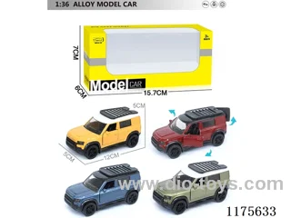 1:36 Alloy Pull Back Car with Openable Door 4 Colors Assorted