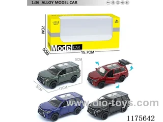 1:36 Alloy Pull Back Car with Open Door 4 Color Mixed (W L/M, included 3*AG13)