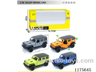 1:36 Alloy Pull Back Car with Open Door 4 Color Mixed (W L/M, included 3*AG13)