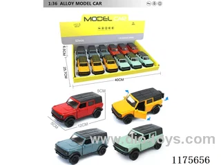 1:36-12PCS Alloy Pull Back Cart with Open Door 4 Color Mixed Pack