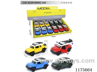 1:36-12PCS Alloy Pull Back Cart with Open Door 4 Color Mixed (W L/M, included 3*AG13)
