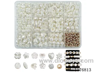 DIY Jewelry Set(DIY beads +4 centimetres gold beads + thread (12 grids))