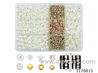 DIY Jewelry Set(DIY beads +4 centimetres gold beads + septum beads + thread (12 grids))