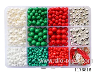 DIY Jewelry Set(DIY Christmas 4cm beads + 6/8cm silver beads Round beads + Pendant + Thread (12 grids))