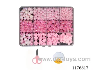 DIY Jewelry Set(DIY Pink beading + Scissors thread (12 grids))