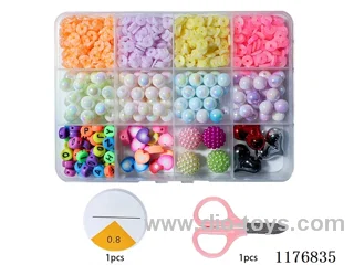 DIY Jewelry Set(8mm round bead + polymer clay + letter bead + colored bead + scissors thread (12 grids))