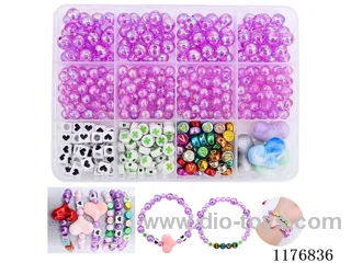 DIY Jewelry Set(6/8 mm round bead + Letter bead + thread (12 grids))