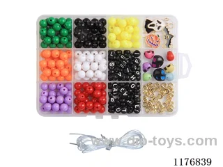 DIY Jewelry Set(8mm round bead + letter bead + Pendant + septum bead + thread (12 grids))