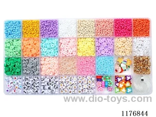 DIY Jewelry Set(Polymer clay + 3cm bead + letter bead + Pendant + Lobster buckle wrap thread (32 squares))