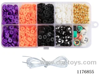 DIY Jewelry Set(Polymer clay +6 centimetres gold beads + colored beads + thread (10 grids))