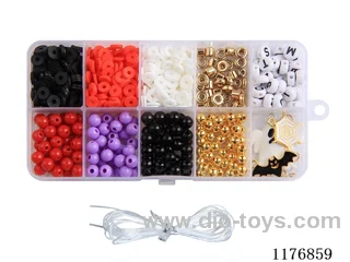 DIY Jewelry Set(6cm round bead Gold bead + polymer clay + letter bead + bead + Pendant + thread (10 grids))