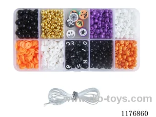 DIY Jewelry Set(6cm round bead + polymer clay + letter bead + 4cm bead Gold bead + thread (10 grids))