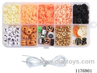 DIY Jewelry Set(Beads + polymer clay + letter beads + spacer beads + Pendant + thread (10 grids))