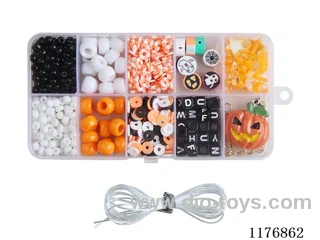 DIY Jewelry Set(4cm bead + bucket bead + polymer clay + letter bead + Pendant + thread (10 grids))