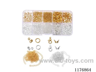 DIY Jewelry Set(Positioning bead + open loop + side chain + wrap button + Lobster button (10 squares))