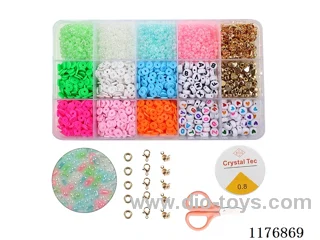 DIY Jewelry Set(Polymer clay + peanut beads + letter beads + spacer beads + lobster buckle buckle scissors thread (15 squares))
