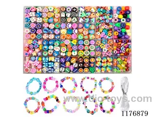 DIY Jewelry Set(Alphabet bead + polymer clay bead + polymer sheet + bucket bead + wire (24 grids))