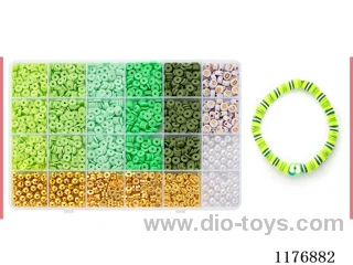 DIY Jewelry Set(Alphabet bead + polymer clay + pearl + Gold bead bead + thread (24 grids))