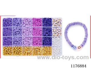 DIY Jewelry Set(Alphabet bead + polymer clay + pearl + Gold bead bead + thread (24 grids))