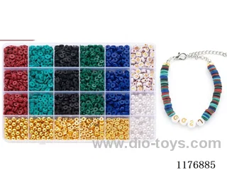 DIY Jewelry Set(Alphabet bead + polymer clay + pearl + Gold bead bead + thread (24 grids))