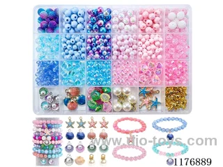 DIY Jewelry Set(6/8cm Pearl + Beads + Pendant + Lobster buckle Thread (24 bars))