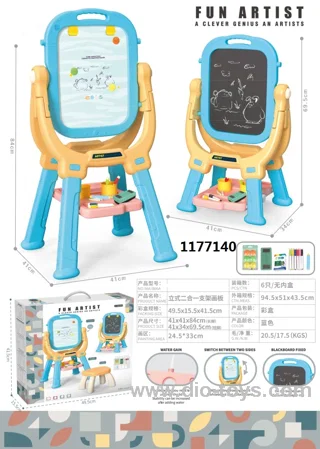 2 in 1 drawing board toy in color box