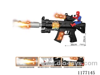 B/O gun with spray/light/sound/action