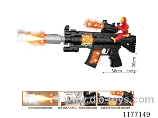 B/O gun with spray/light/sound/action