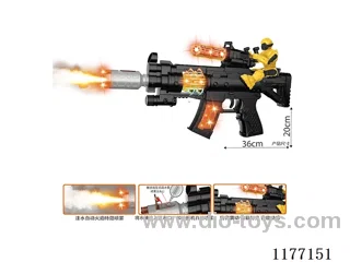 B/O gun with spray/light/sound/action