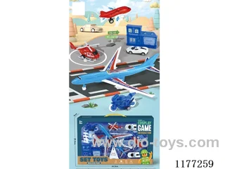 pull back airplane + sliding car set