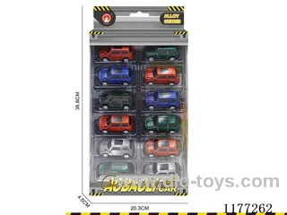 12PCS 7.5CM pull back alloy car