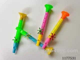 The horn whistled and blew
