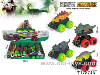 Press Pull Back Crash Dinosaur Car 8PCS