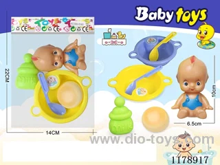 Sitting Doll Bottle + Bowl + Vinyl Bread 4pcs set