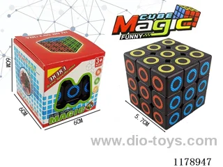 5.7 Hole with spring six-color UV circle Rubik's Cube (black background)