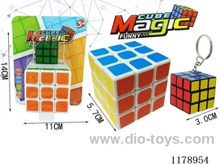5.7 Magic Cubes without holes with spring 6-color (white background) + 3.0 Keychain 6-color Magic Cubes (black background)
